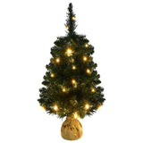 Vidaxl kunstkerstboom avec l'éclairage et le vert PVC standard de 90 cm