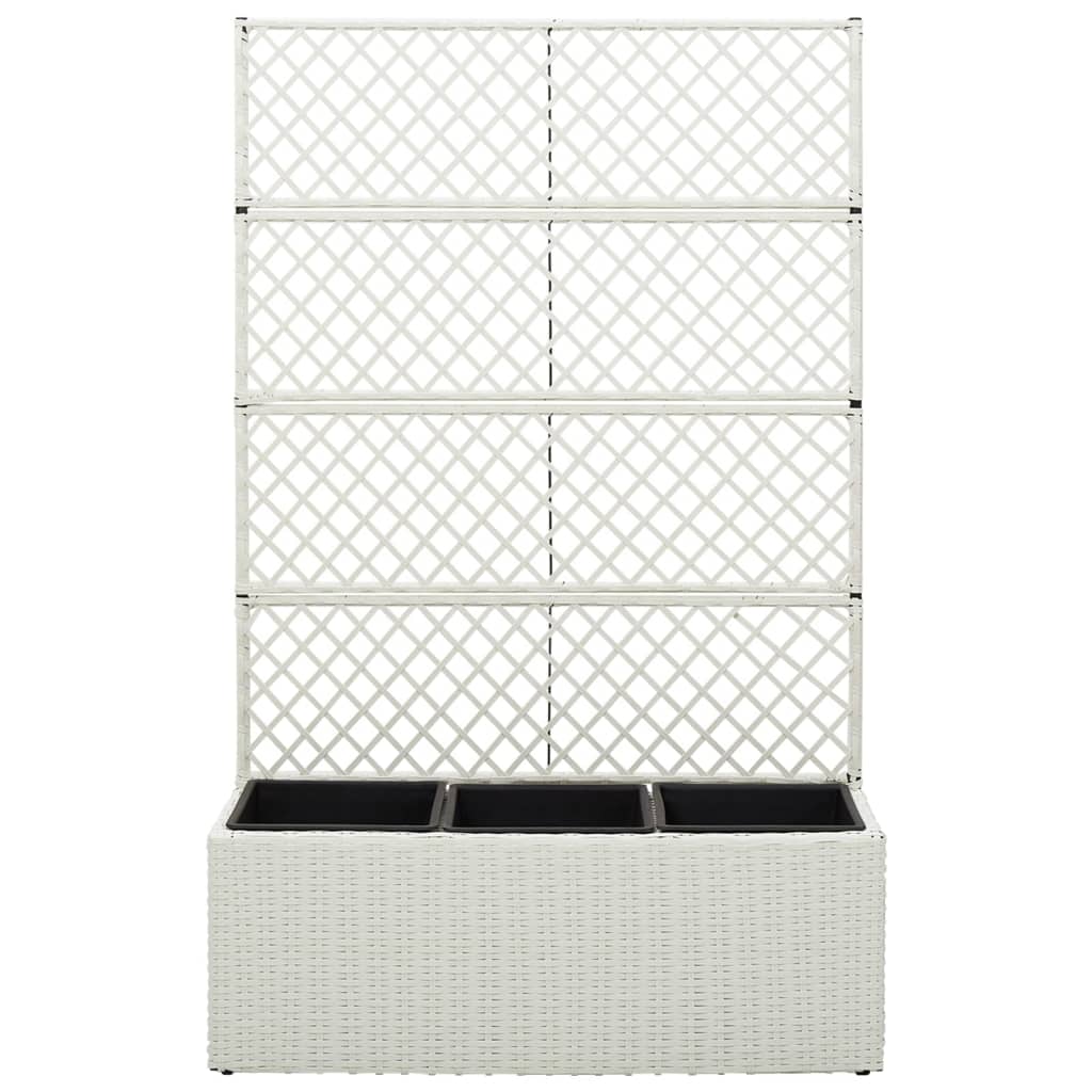 Vidaxl latwerkplantenbak élevé avec 3 pots 83x30x130 cm