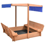 Vidaxl sandbox with roof 112x112x112 cm pinehout