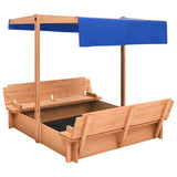 Vidaxl sandbox with roof 112x112x112 cm pinehout