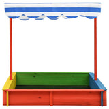 Vidaxl Sandbox mit verstellbarem Dach UV50 Pinewood Multi -Colored