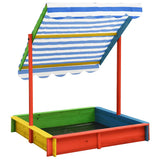 Boîte à sable Vidaxl avec toit réglable UV50 Pinewood Multi-Colord