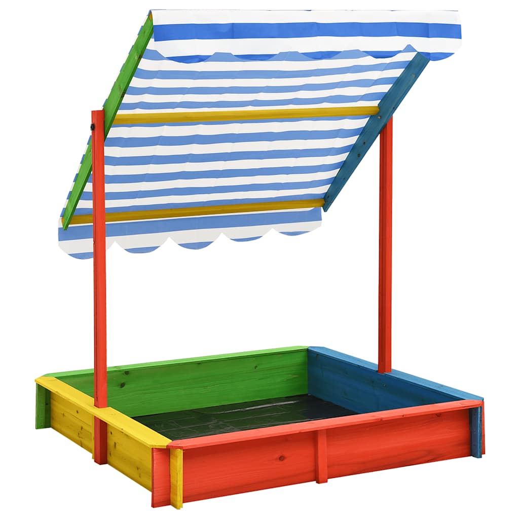 Vidaxl Sandbox mat Upassbar Dach UV50 Pinewood Multi -Colored