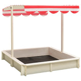 Vidaxl Sandbox med justerbar tag UV50 Pinewit White and Red