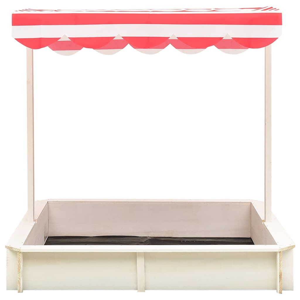 Vidaxl Sandbox med justerbar tag UV50 Pinewit White and Red