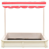 Vidaxl Sandbox med justerbar tag UV50 Pinewit White and Red