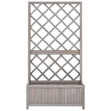 Vidaxl latwerkplantenbak 70x30x135 cm en pin massif gris