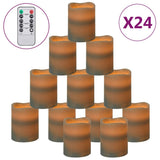 Bougies à LED Vidaxl 24 ST sans flamme avec télécommande blanche chaude