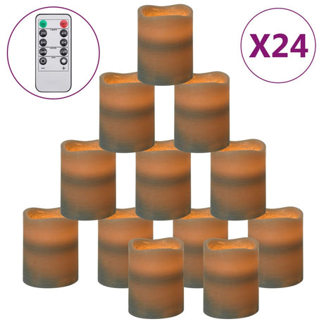 Bougies à LED Vidaxl 24 ST sans flamme avec télécommande blanche chaude