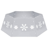 Vidaxl Jupe d'arbre de Noël Ø68x25 cm argent et blanc