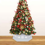 Vidaxl Jupe d'arbre de Noël Ø68x25 cm argent et blanc