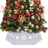 Vidaxl Jupe d'arbre de Noël Ø68x25 cm argent et blanc