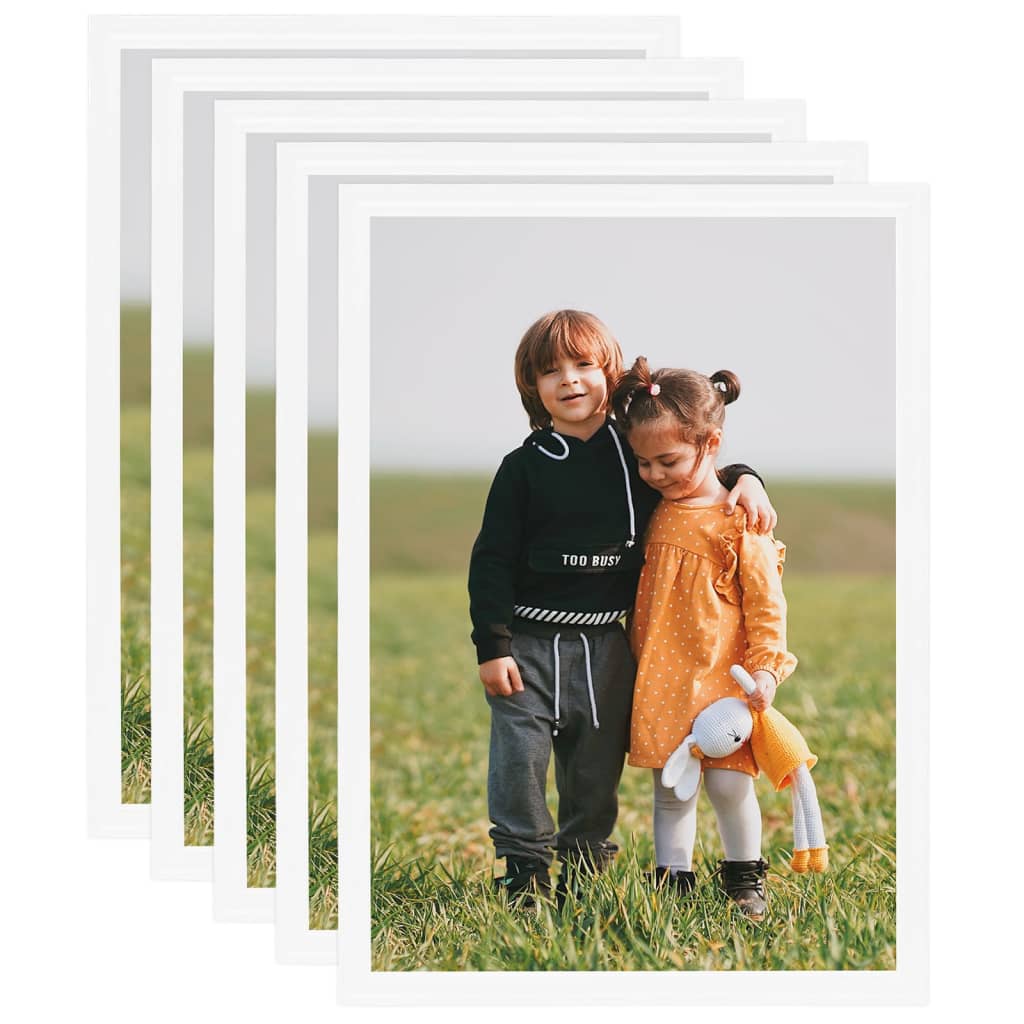 VIDAXL -Fotorahmen 5 PCs für Wand oder Tabelle 59.4x84 cm MDF Weiß