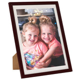 Vidaxl Foto Frame 3 PCs fir den Dësch 18x24 cm donkel rout