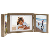 Cadre photo Vidaxl Triptych 28x18 cm + 2x (13x18 cm) brun clair