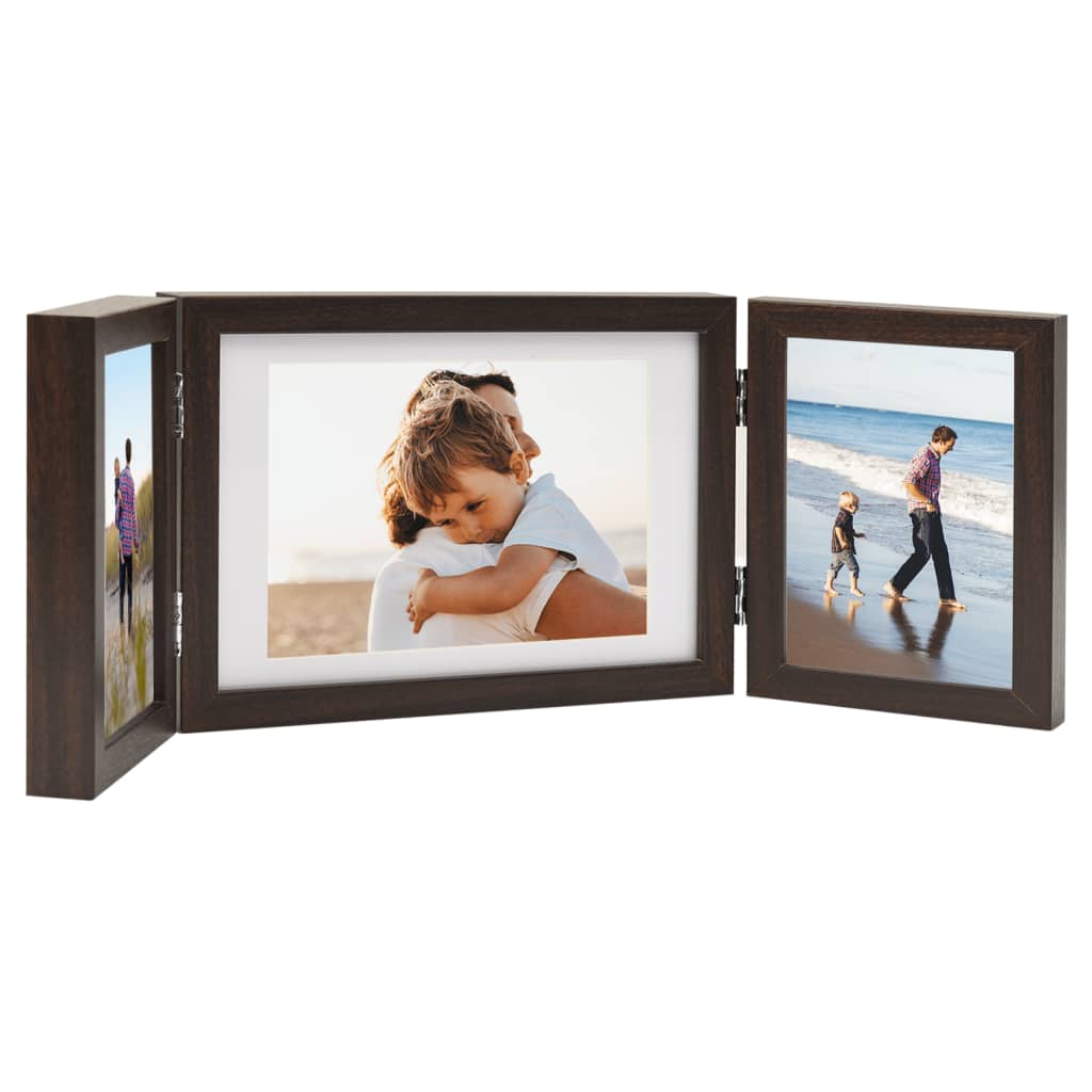 Brown Brown Brown Brown Vidaxl Photo Frame Triptych 28x18 cm+2x (13x18 cm)