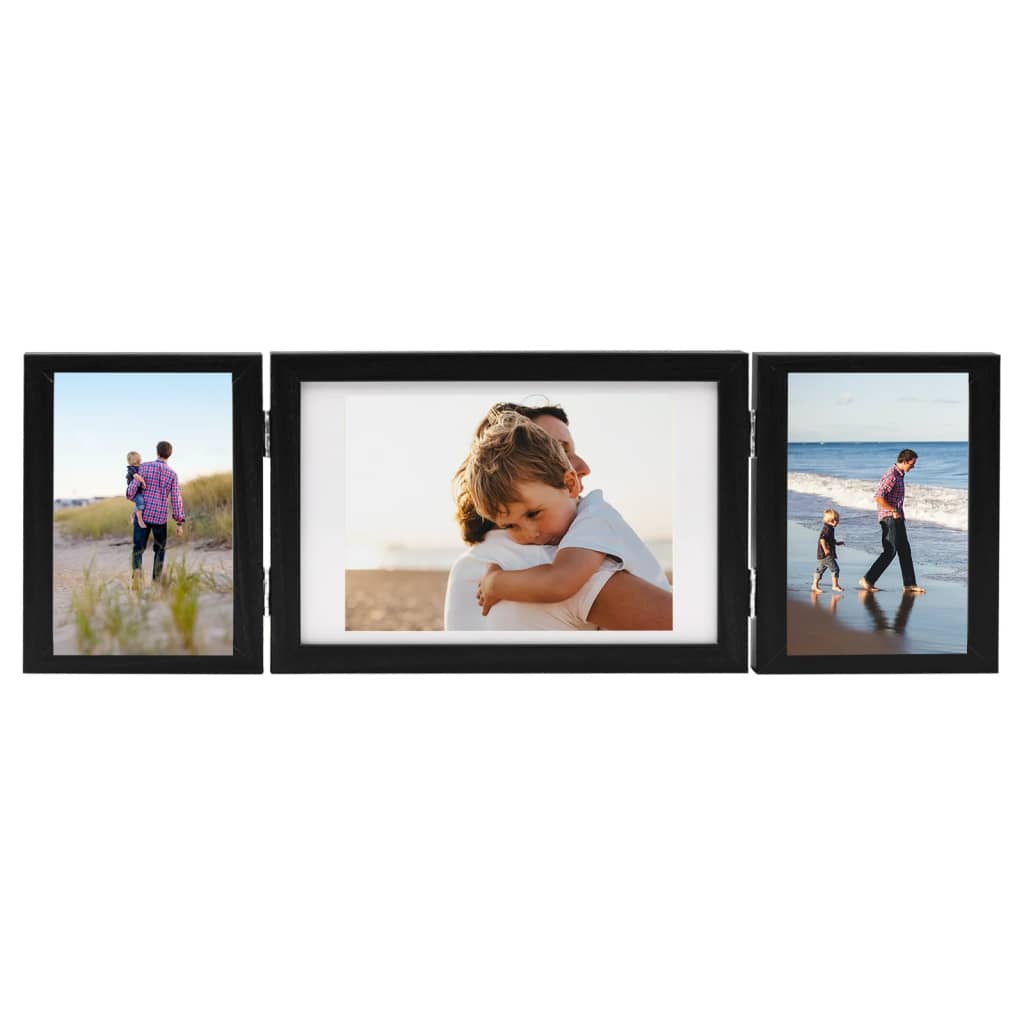 Vidaxl Photo Frame Triptych 28x18 cm + 2x (13x18 cm) noir