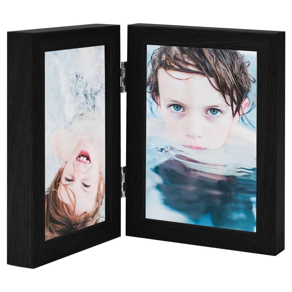 Vidaxl Photo Frame Diptych 2x (10x15 cm) noir