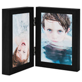 Vidaxl Photo Frame Diptych 2x (10x15 cm) noir