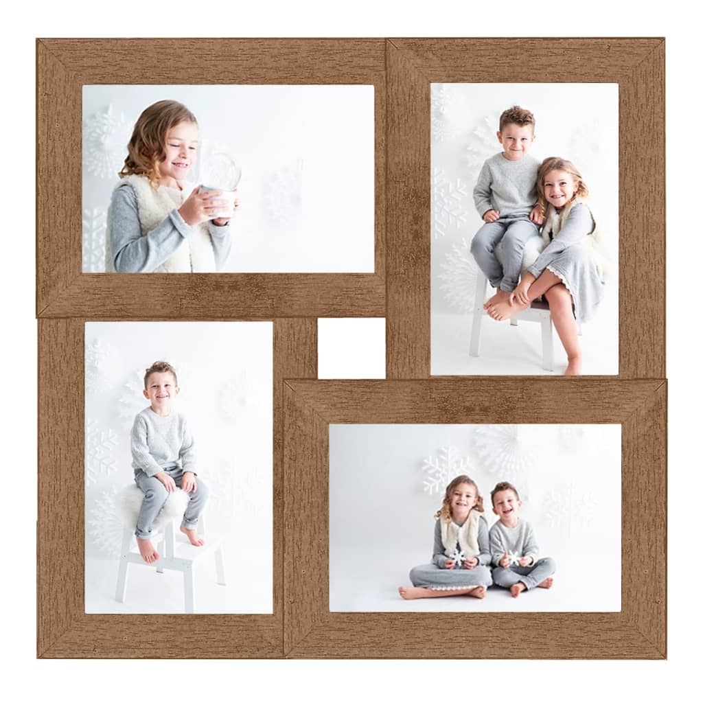 Vidaxl fotoramme for 4x (13x18 cm) Foto MDF lysebrun