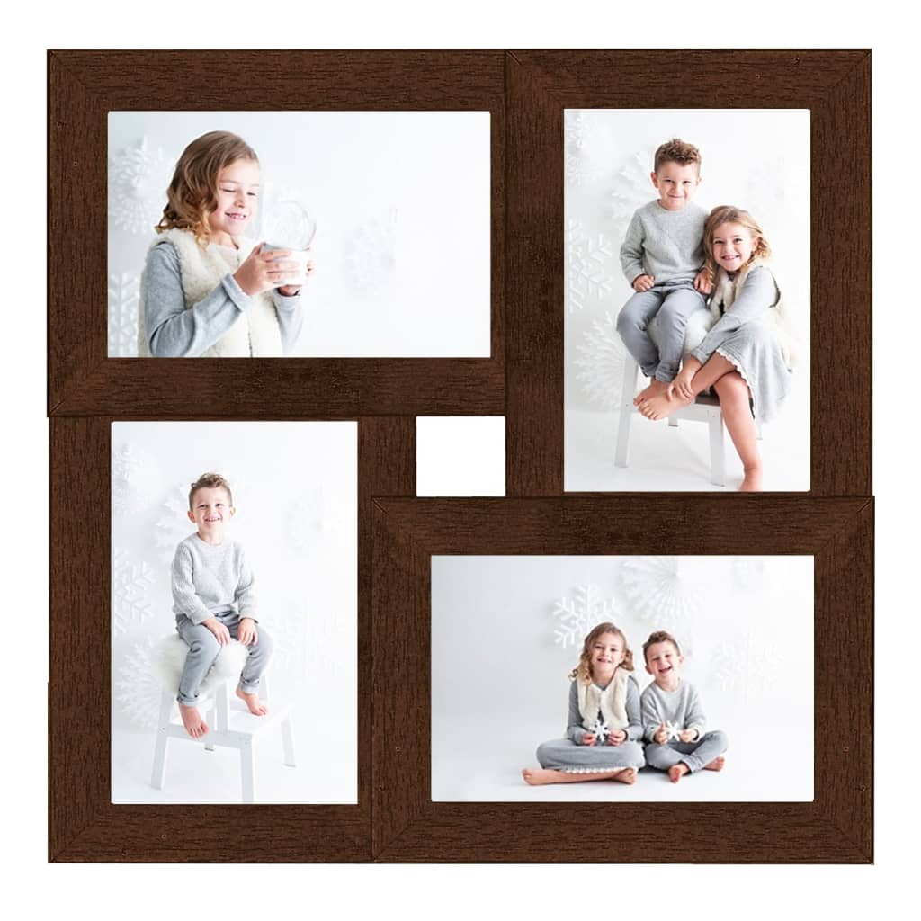 Vidaxl Photo Phrame fir 4x (10x15 cm) Foto mdf donkelbrong