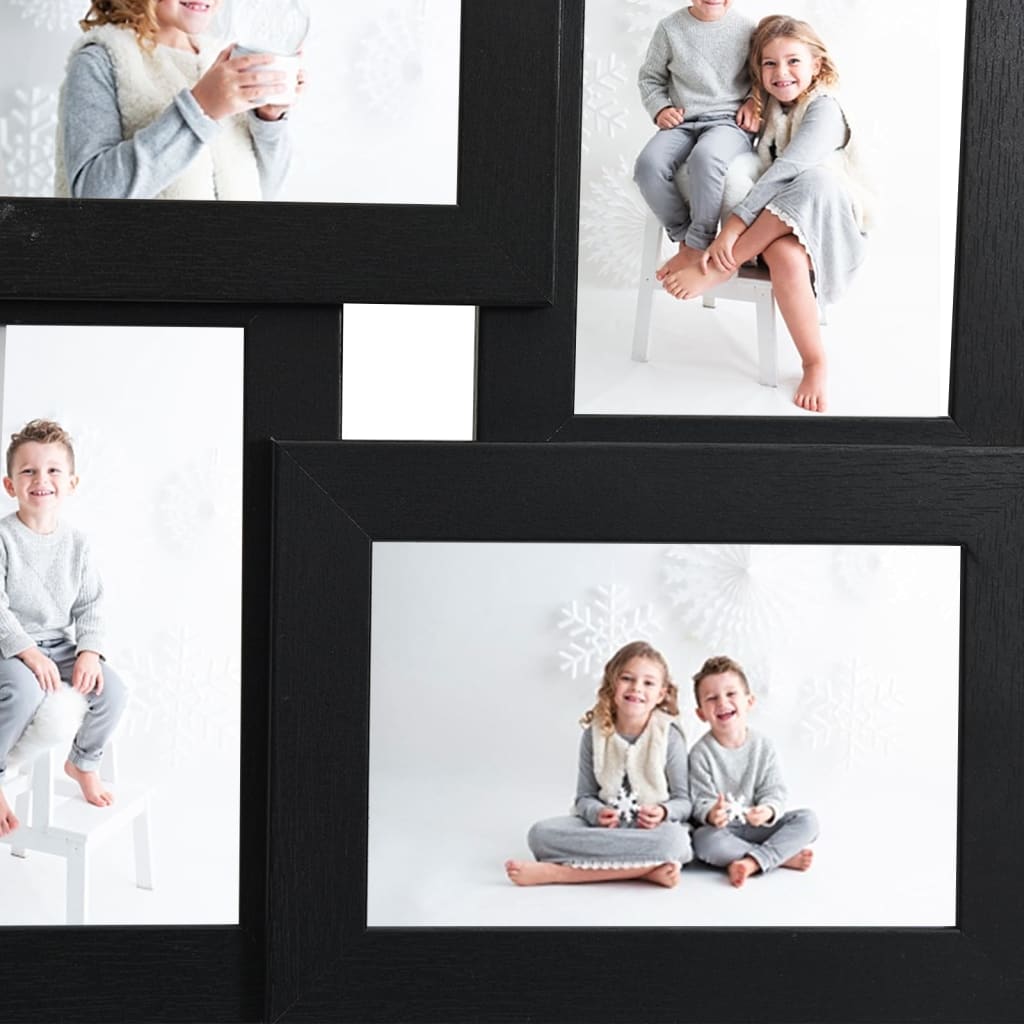 Vidaxl Photo Cadre pour 4x (13x18 cm) Photo mdf noir