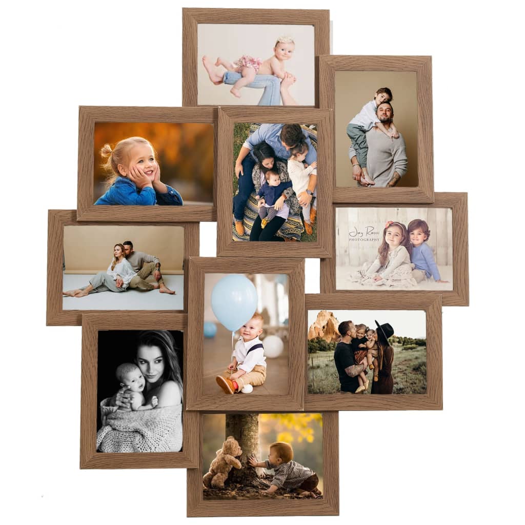 Cadre photo Vidaxl pour 10x (10x15 cm) Photo MDF Brun clair
