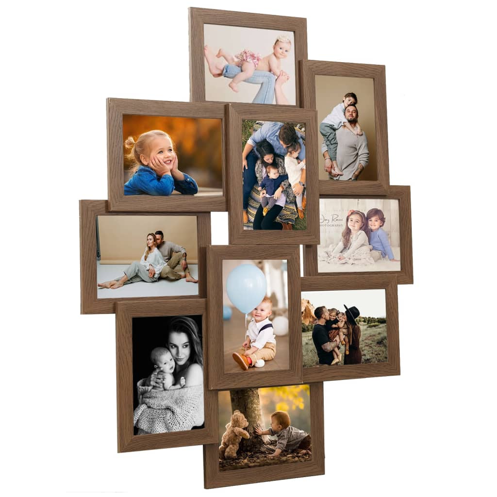 Vidaxl Photo Frame fir 10x (13x18 cm) Foto MDF Lichbruine