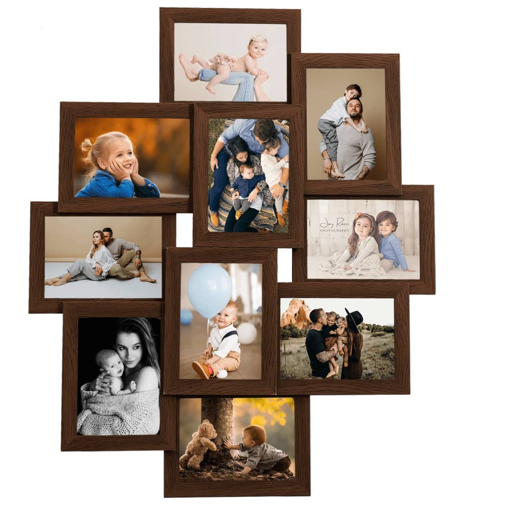 Vidaxl Photo Frame pro 10x (10x15 cm) Foto MDF Dark Bruin