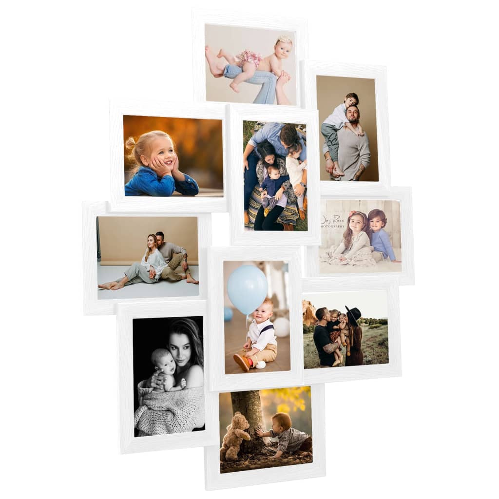 VIDAXL FOTO FOPLA PER POTO 10X (13x18 cm) MDF BIANCO