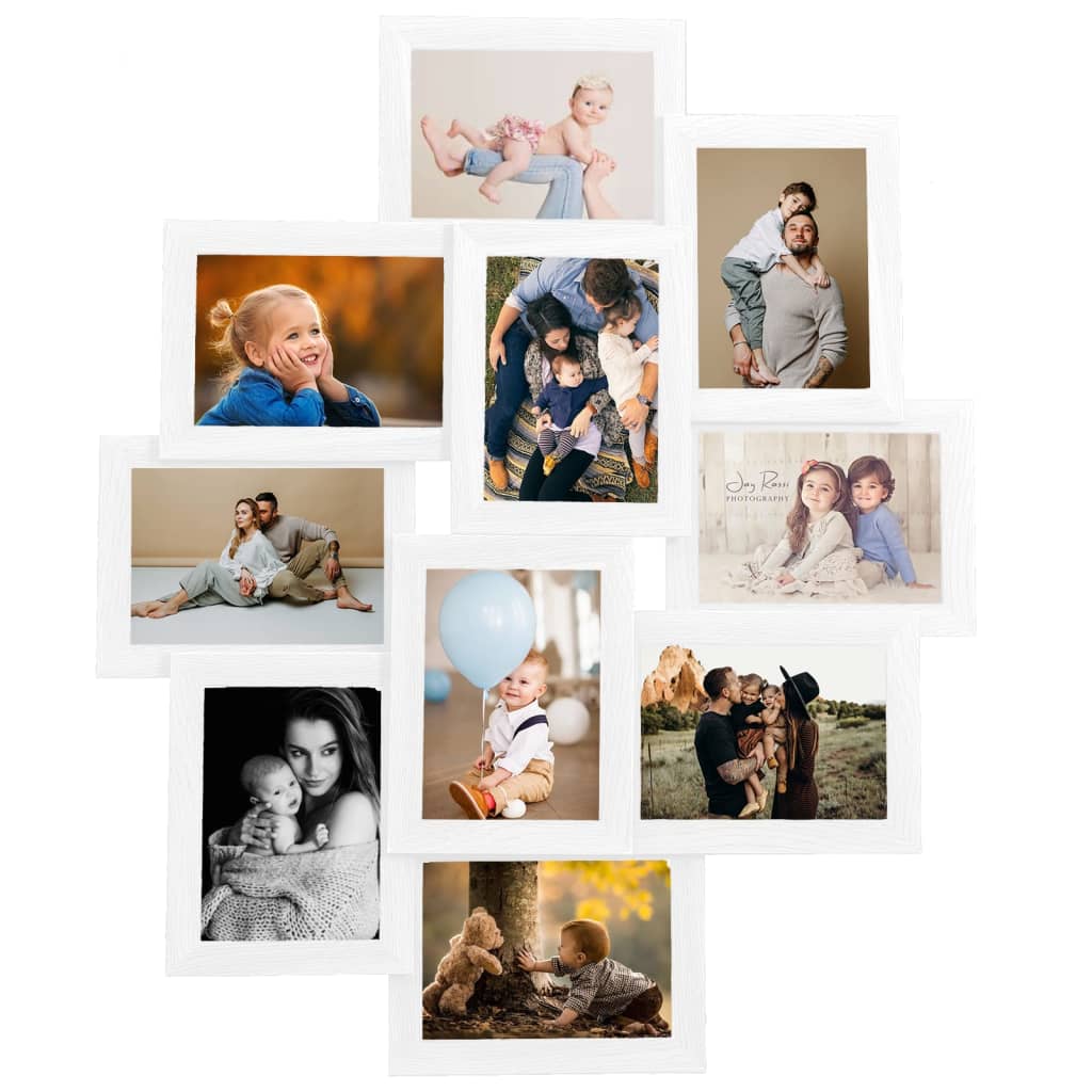 Vidaxl fotoramme til 10x (13x18 cm) Foto MDF White