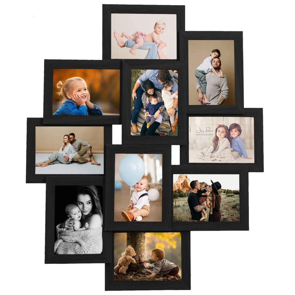 Vidaxl photo frame for 10x (10x15 cm) Photo MDF Black