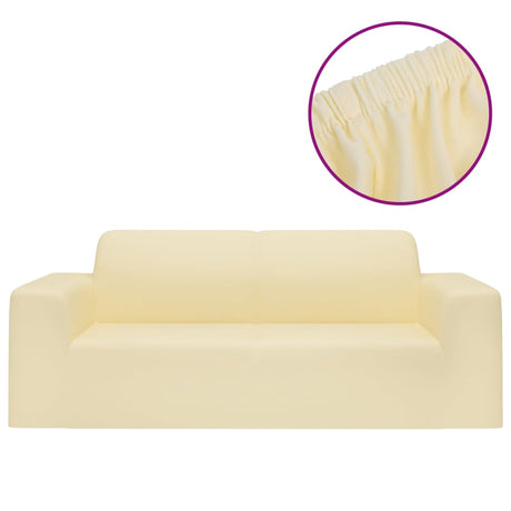 Vidaxl tweezitsbankhoes stretch polyester jersey crème - coloré