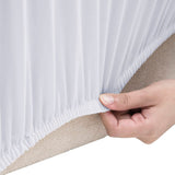 Vidaxl trois banques couvrantes de banque stretch polyester jersey blanc