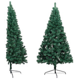 Vidaxl Kunstkerstboom avec l'éclairage et les balles de Noël à 150 cm à mi-temps