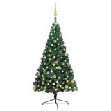 Vidaxl Kunstkerstboom avec l'éclairage et les balles de Noël demi-240 cm verts