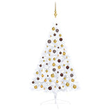 Vidaxl kunstkerstboom avec l'éclairage et les balles de Noël à demi 120 cm blanc