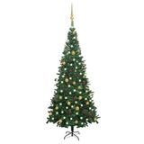 Vidaxl kunstkerstboom avec éclairage et balles de Noël l 240 cm vert