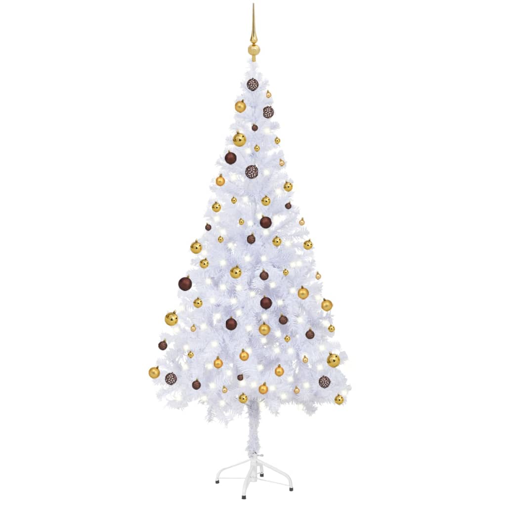 Vidaxl kunstkerstboom avec éclairage et balles de Noël 620 branches 180 cm