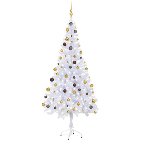 Vidaxl kunstkerstboom avec éclairage et balles de Noël 620 branches 180 cm