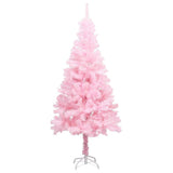 Vidaxl kunstkerstboom avec éclairage et balles de Noël 150 cm PVC rose