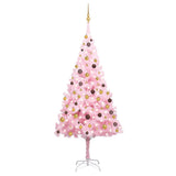 Vidaxl kunstkerstboom avec éclairage et balles de Noël 240 cm PVC rose