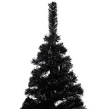 Vidaxl kunstkerstboom avec éclairage et balles de Noël 120 cm PVC noir