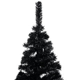 Vidaxl kunstkerstboom avec éclairage et balles de Noël 150 cm PVC noir