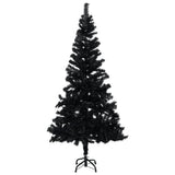 Vidaxl kunstkerstboom avec éclairage et balles de Noël 180 cm PVC noir