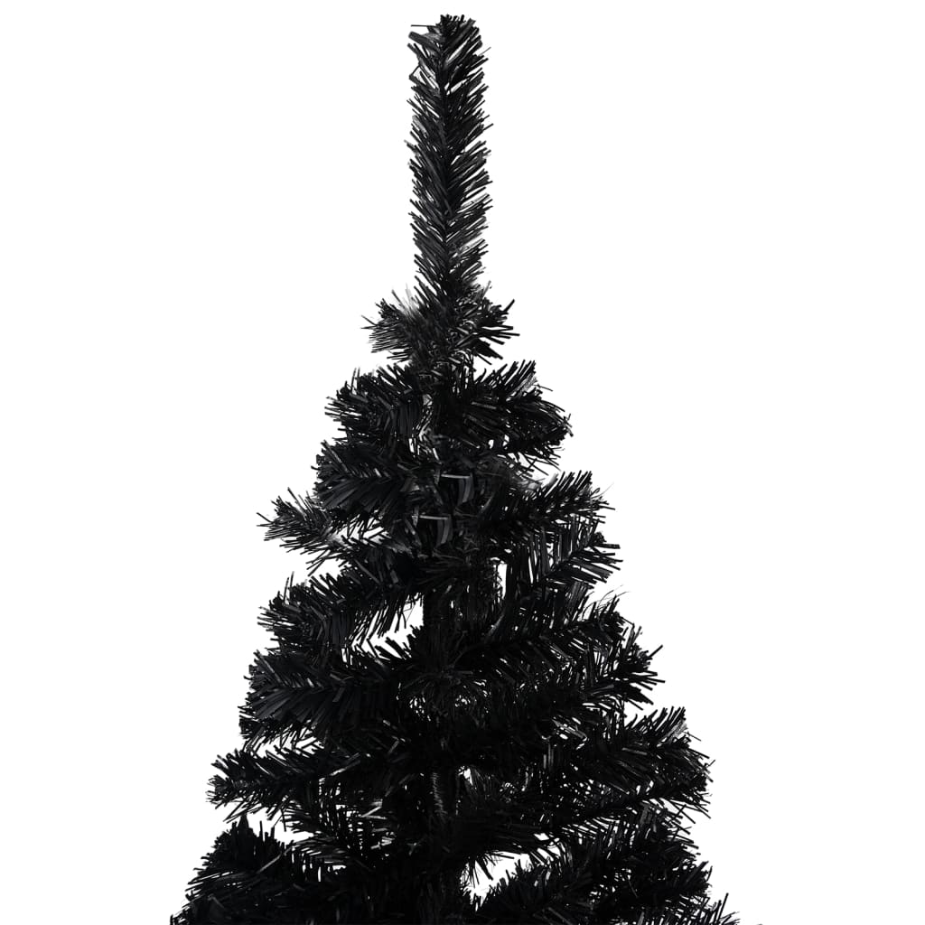 Vidaxl kunstkerstboom avec éclairage et balles de Noël 210 cm PVC noir