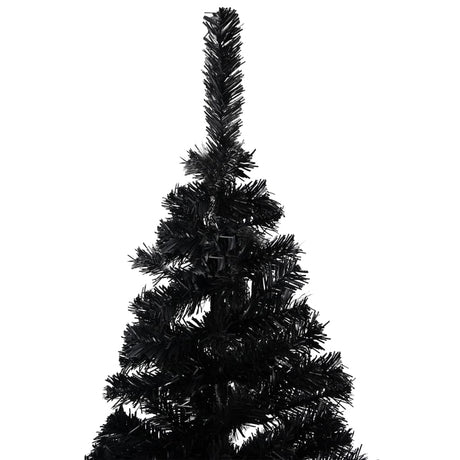 Vidaxl kunstkerstboom avec éclairage et balles de Noël 210 cm PVC noir