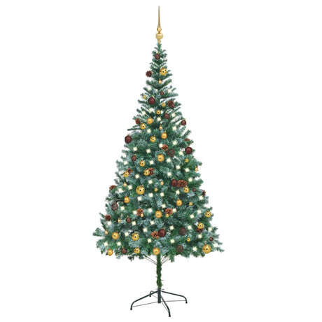 Vidaxl kunstkerstboom avec éclairage balles de Noël pins 210 cm