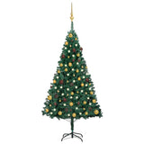 Vidaxl kunstkerstboom avec éclairage et balles de Noël 150 cm en PVC vert