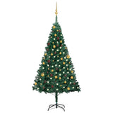 Vidaxl kunstkerstboom avec éclairage et balles de Noël 180 cm en PVC vert